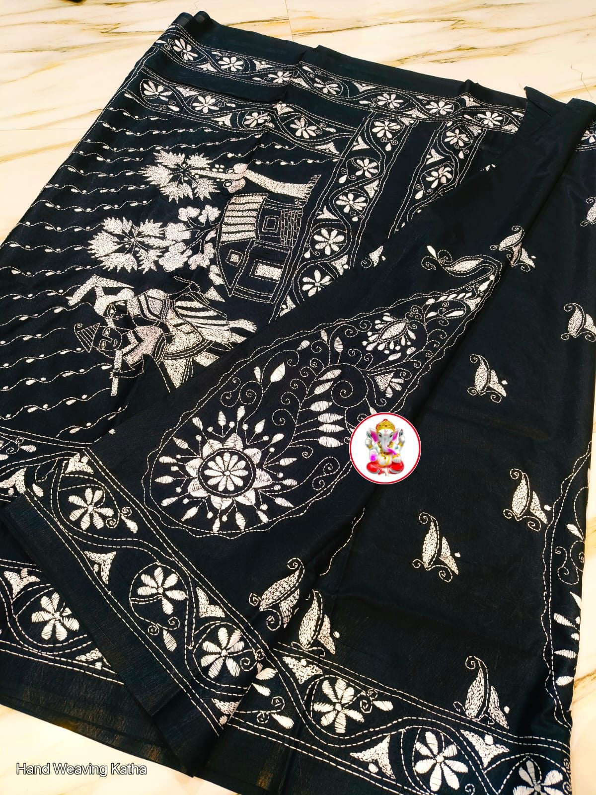 KanthaStich Bangalore Silk - Black