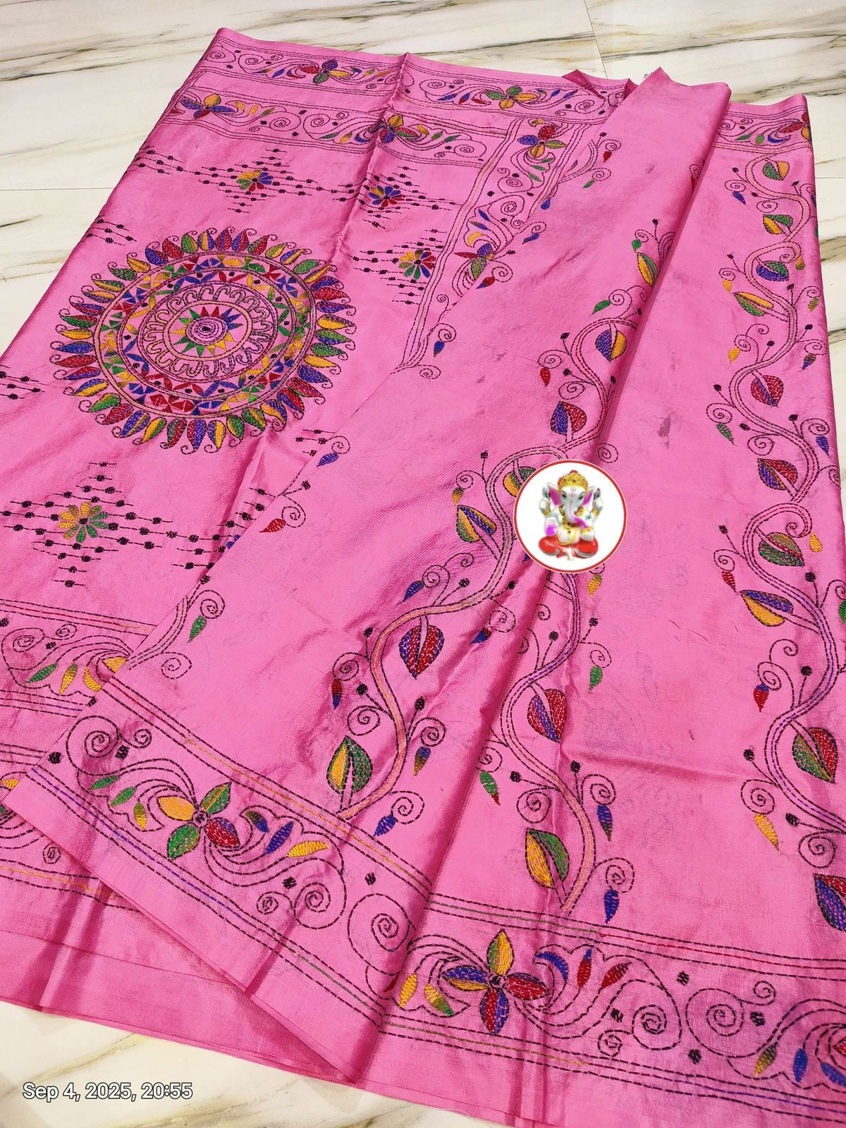 KanthaStich Bangalore Silk - Pink