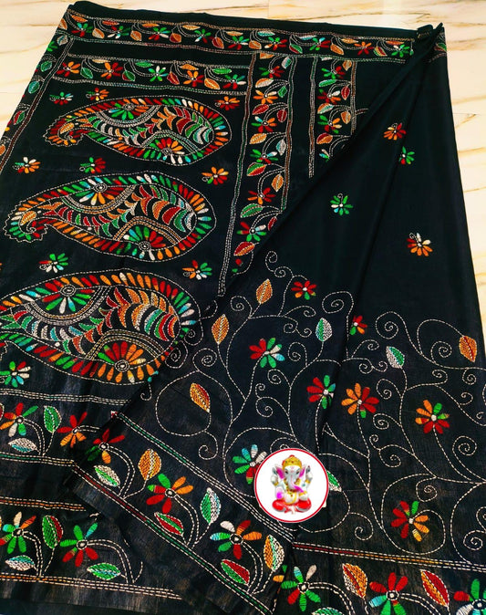 KanthaStich Bangalore Silk - Black