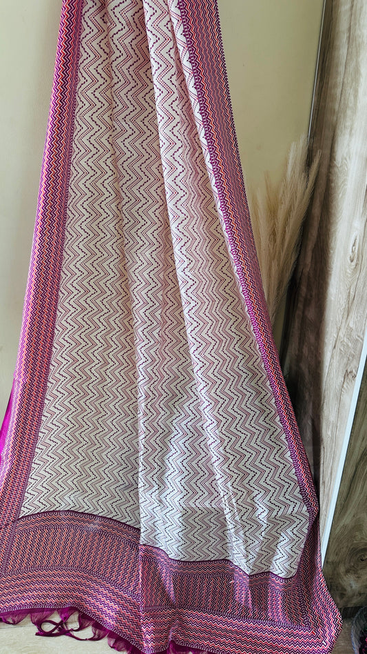 Khadi Silk Dupatta – Hand Printed Edit