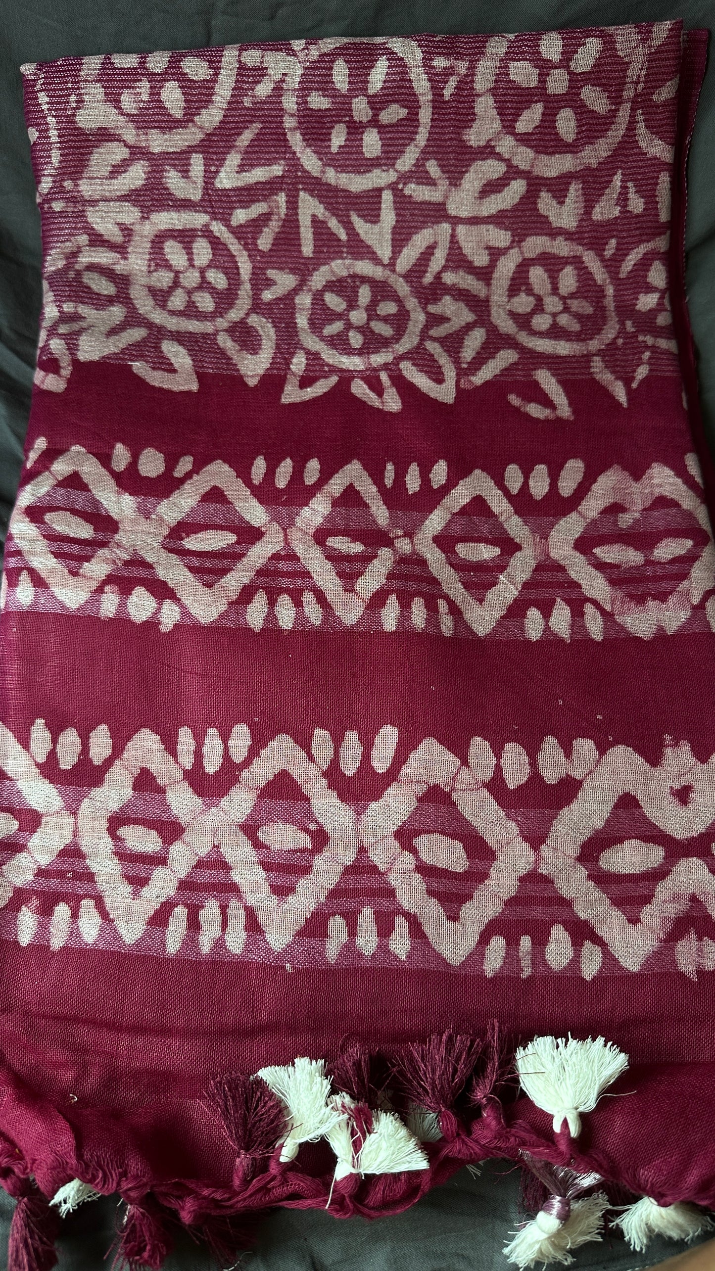 Gulab Gulzar - Reddish Pink - Linen Cotton Mix Saree