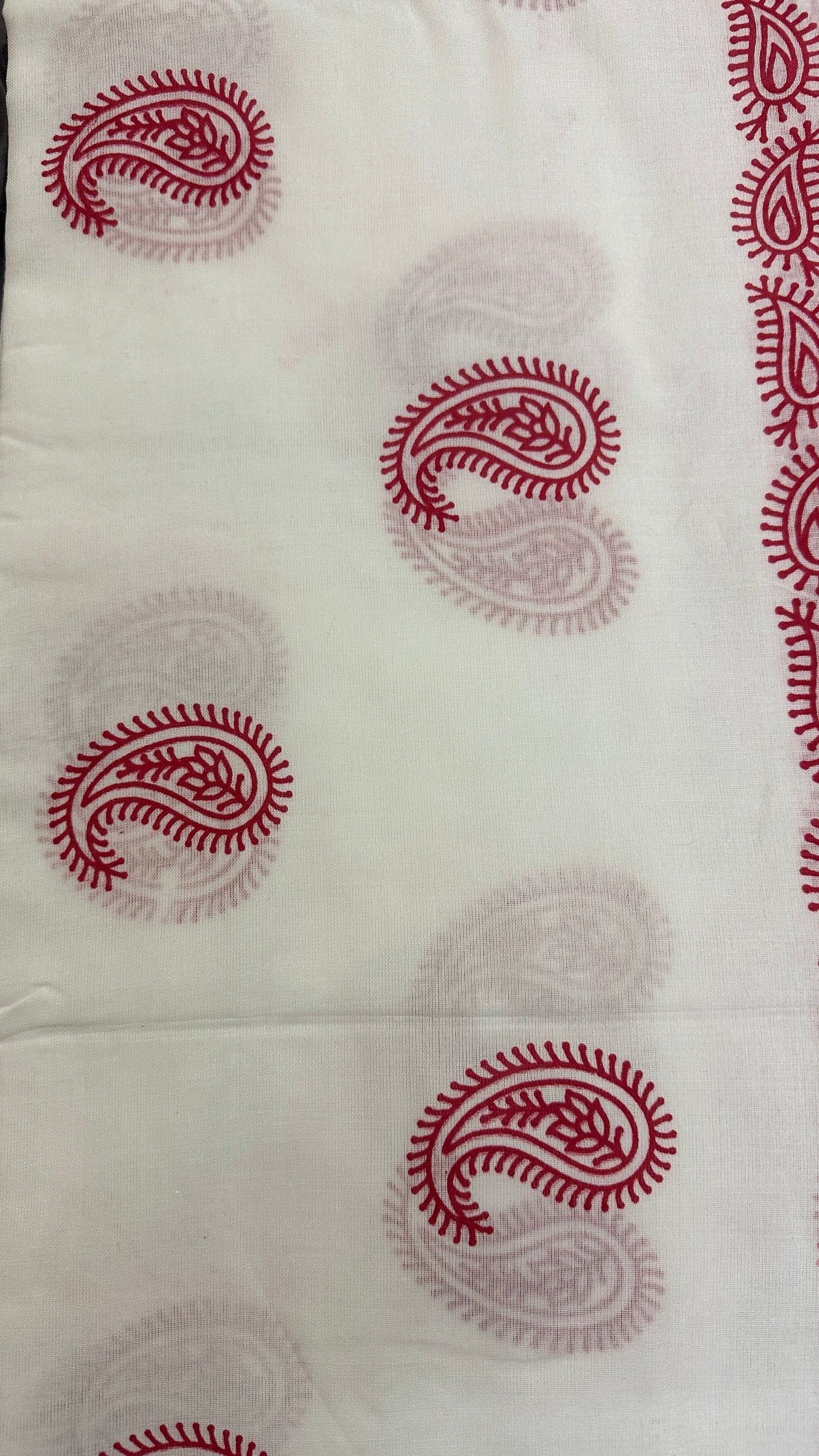 White Red Bengali Cotton Saree