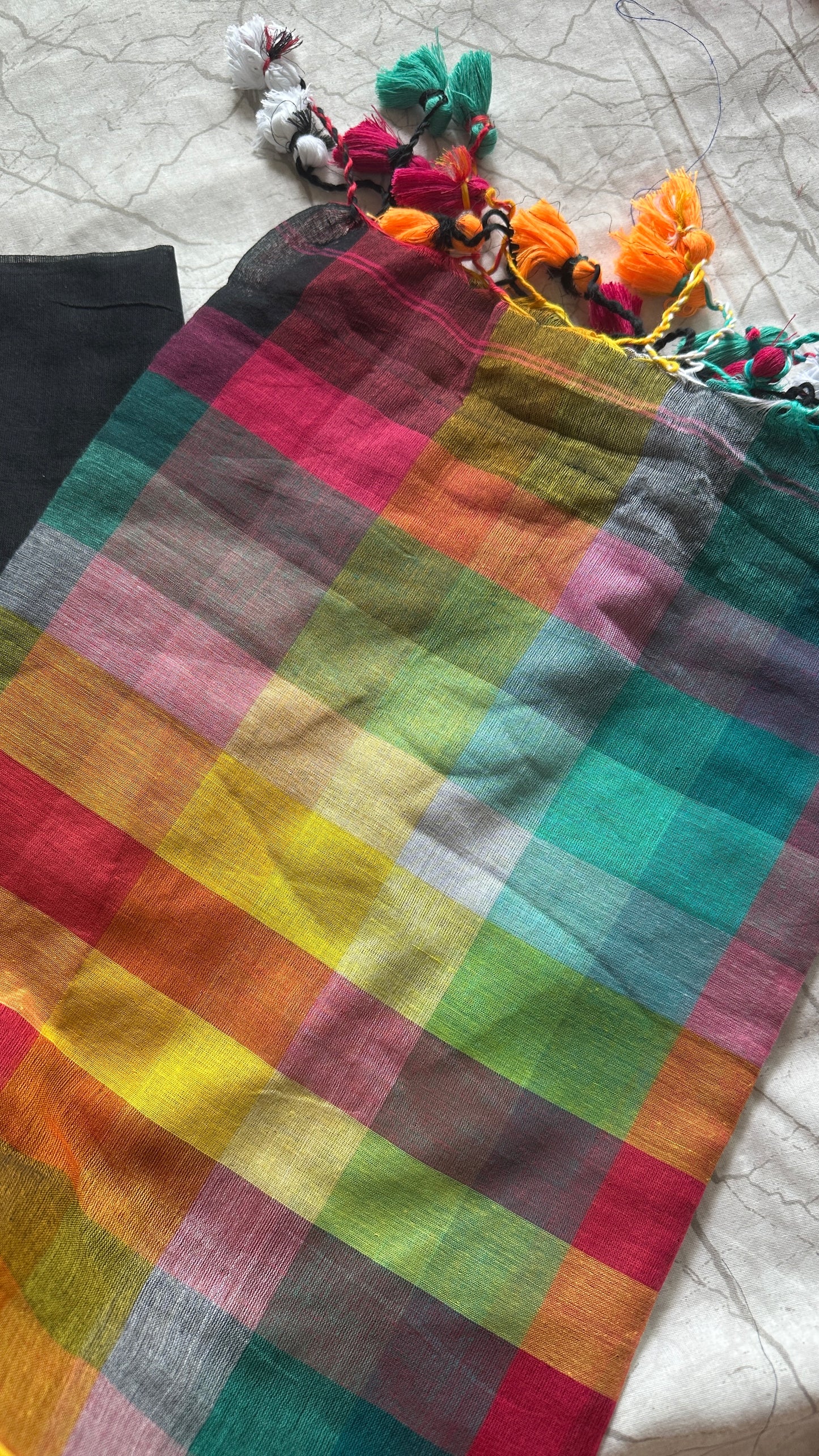 Rainbow Cotton Saree